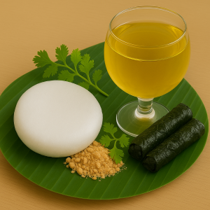 Combo cơm nắm muối vừng + Búp sen ngậm trà